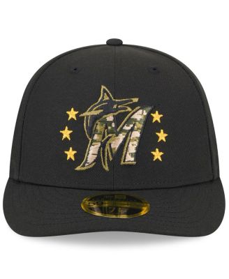 Men's Black Miami Marlins 2024 Armed Forces Day Low Profile 59FIFTY Fitted Hat