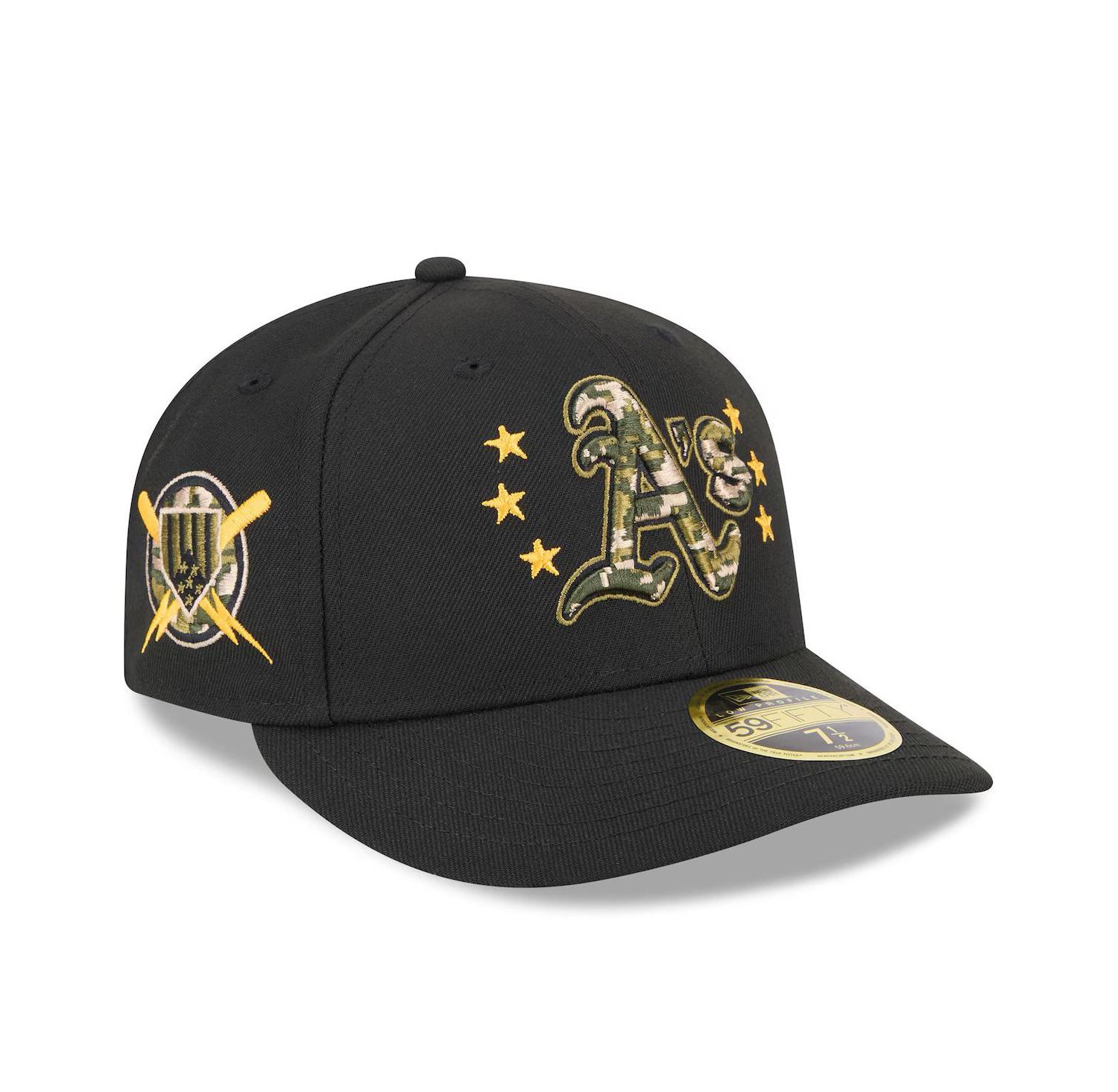 Men's Black Oakland Athletics 2024 Armed Forces Day Low Profile 59FIFTY Fitted Hat