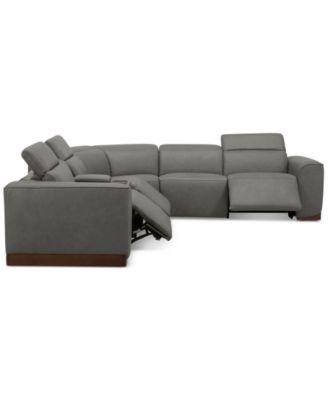 Lovro 6-Pc. Leather Sectional with 3 Power Motion Chairs & 1 Console, Created for Macy's