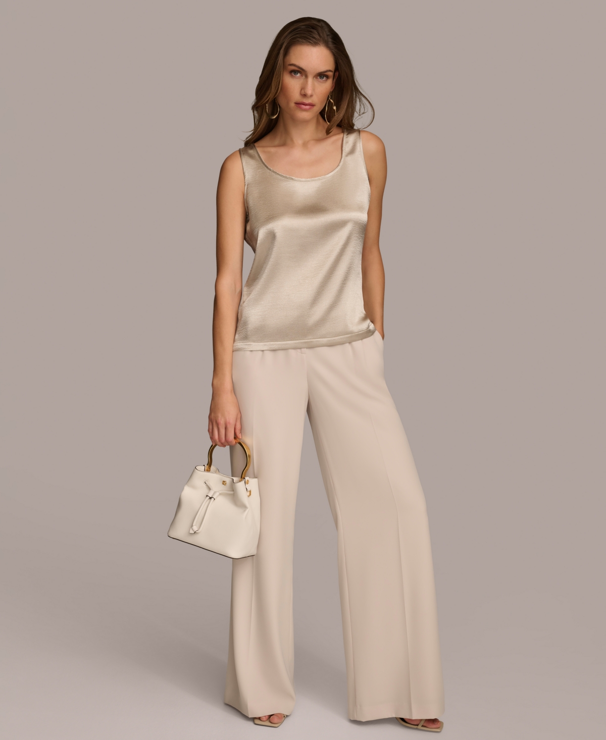 Donna Karan Women's Satin Scoop-Neck Tank