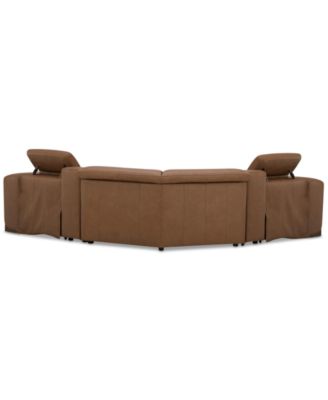 Lovro 5-Pc. Leather Sofa with 2 Power Motion Chairs & 2 Consoles, Created for Macy's