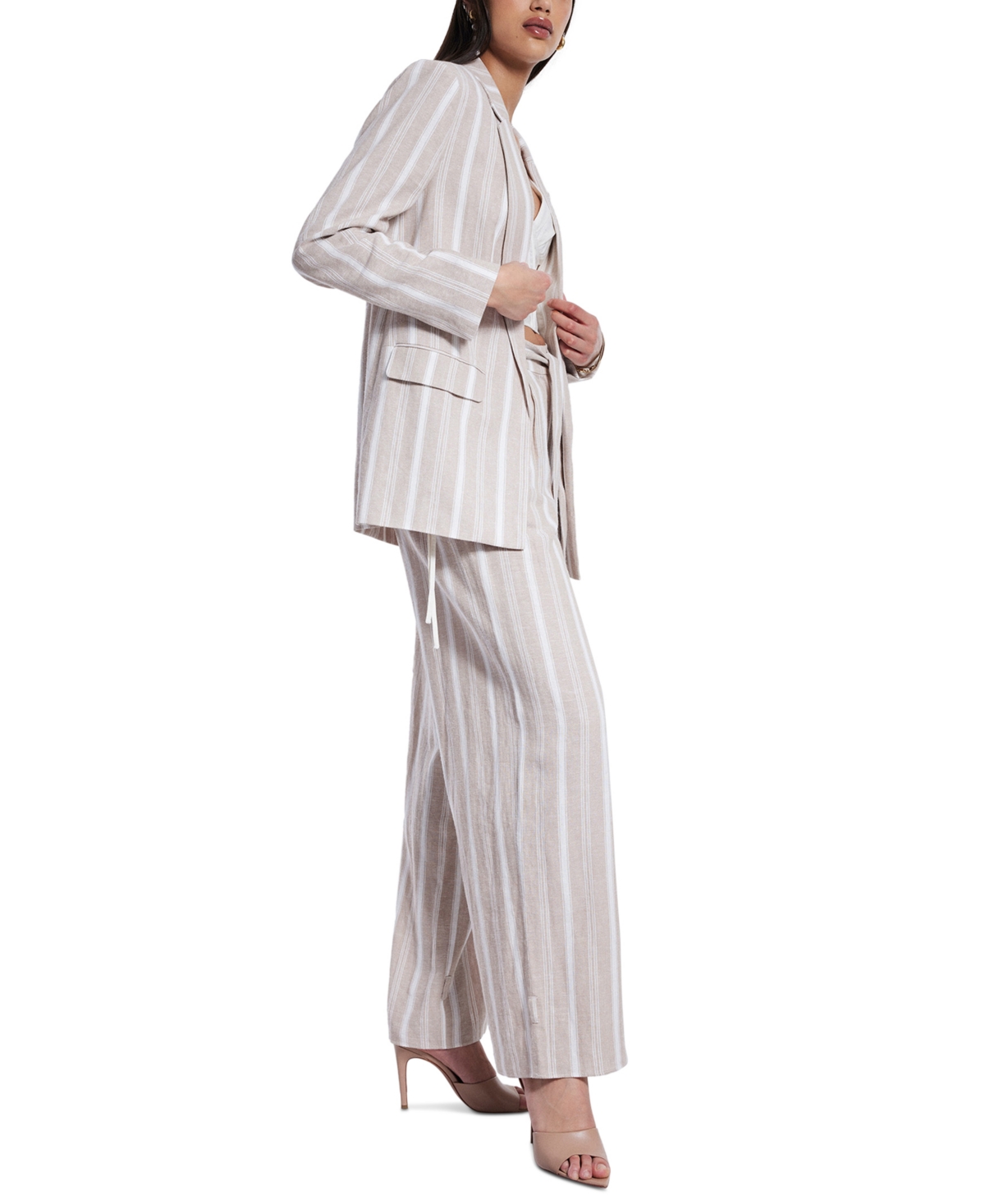 BCBG NEW YORK WOMEN'S OPEN-FRONT NOTCH-LAPEL BLAZER 