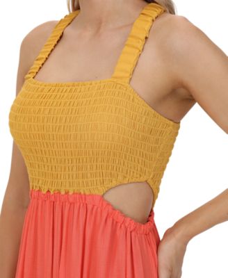 Frye Women's Smocked Colorblock Maxi Dress - Macy's