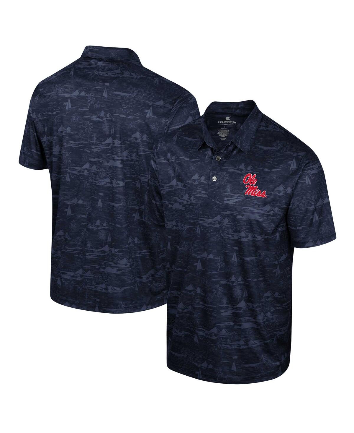 Men's Navy Ole Miss Rebels Daly Print Polo - Navy