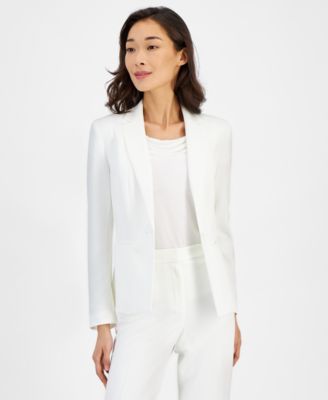 Women's Stretch Crepe One Button Blazer, Regular & Petite