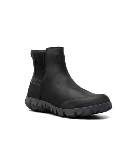 Мужские ботинки BOGS Arcata Urban Leather Slip-Resistant Chelsea, цвет: Чёрный