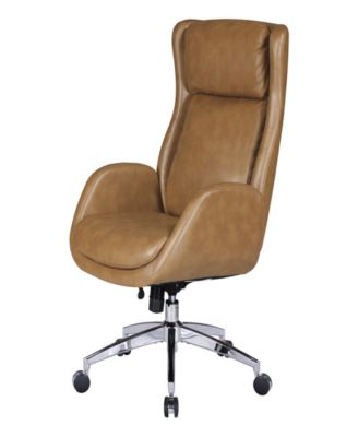 Office Star Blanchard Office Chair in Nutmeg Leatherette Upholstery