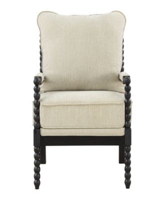 Office Star Eliza Brown Spindle Chair with Linen Fabric