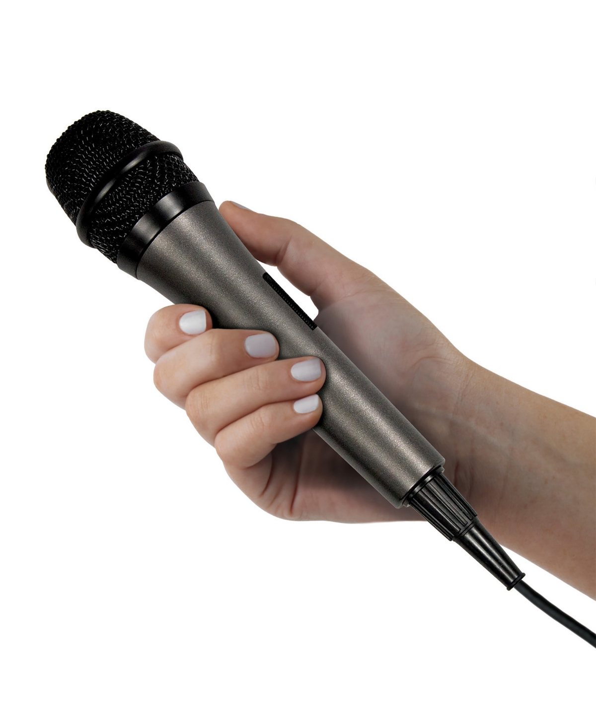 Shop Singing Machine Unidirectional Dynamic Wired Microphone For Karaoke In Dark Gray