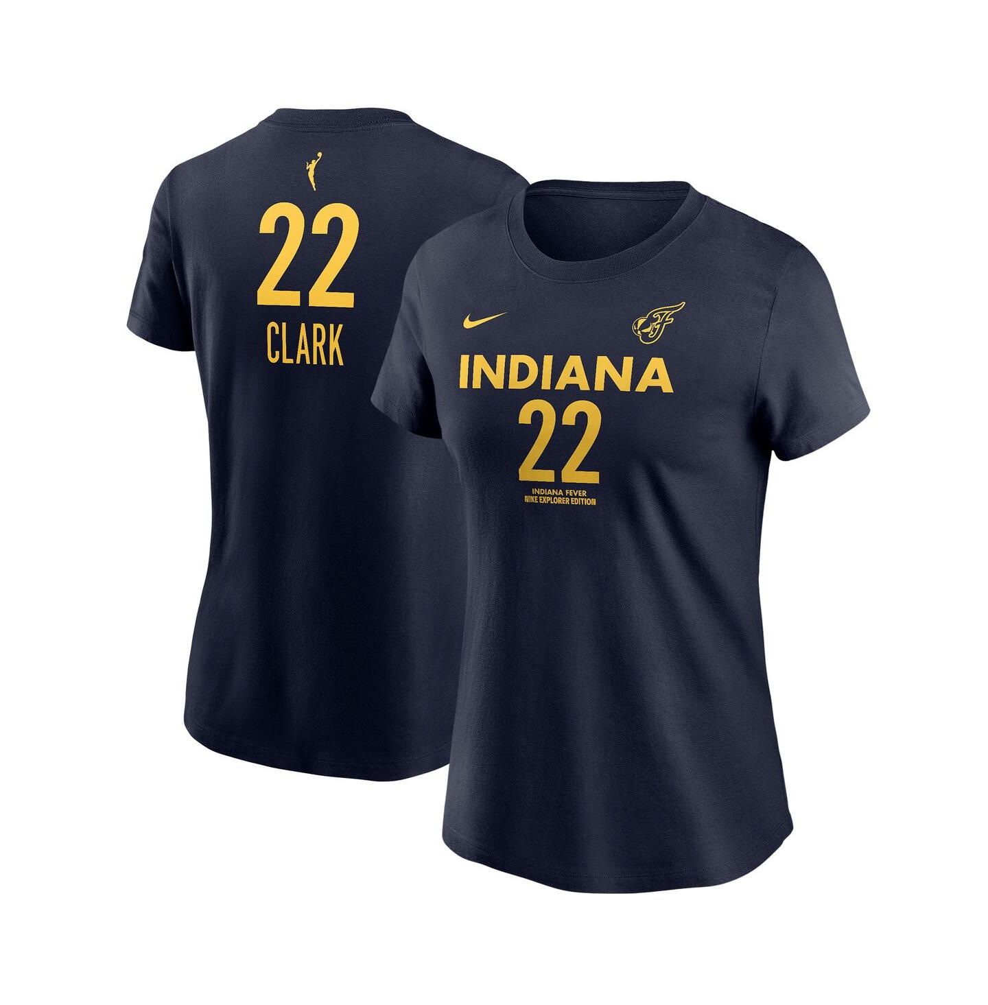 Футболка Nike Unisex Caitlin Clark Navy Indiana Fever 2024 WNBA Draft Explorer Edition Player Name & Number — фото 1