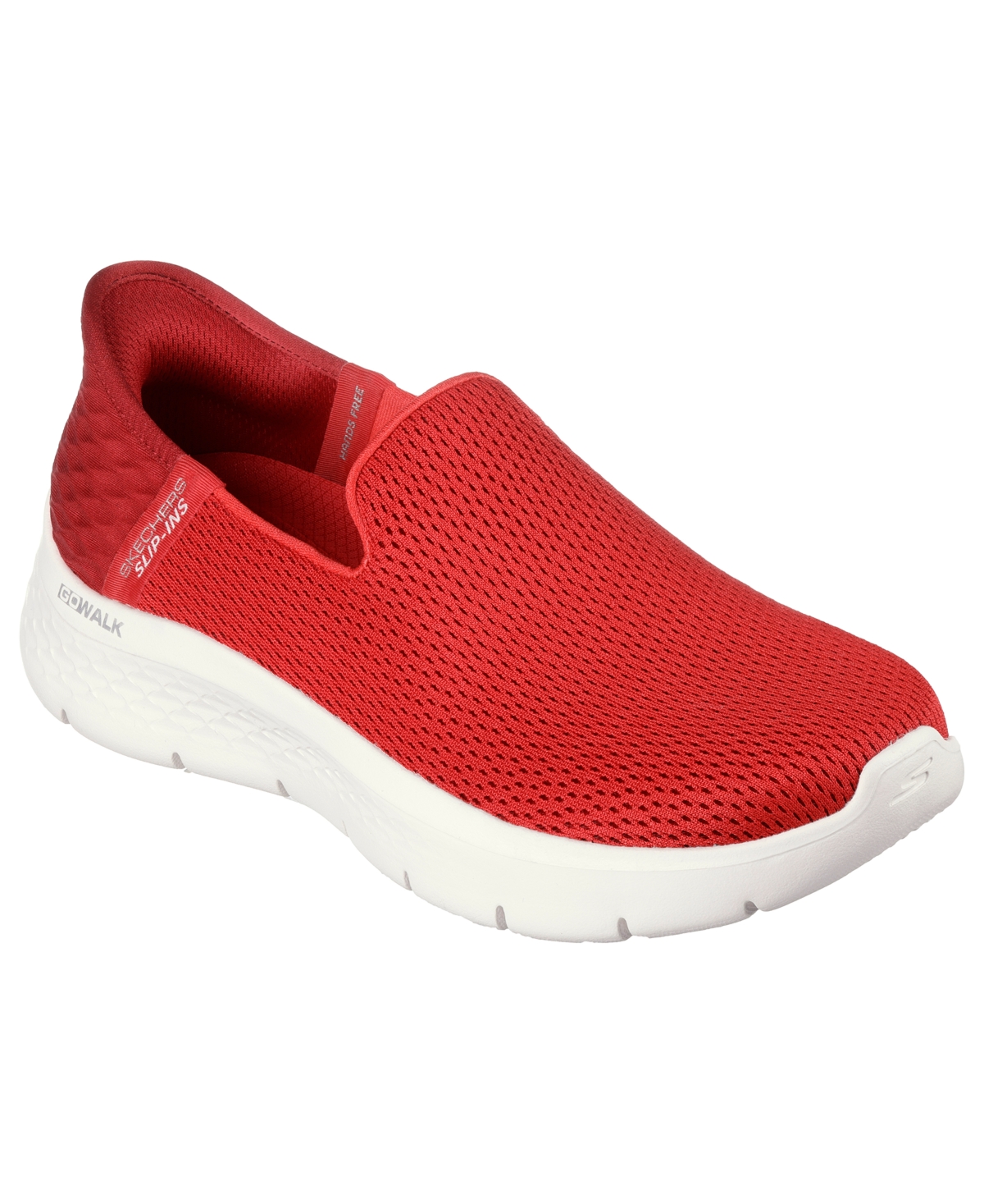 Shop Skechers Women's Slip Ins Go Walk Flex Relish Slip On Walking Sneakers From Finish Line In Red