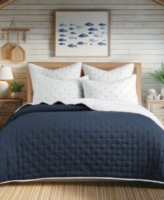 Embroidered Swiss Dot Stitching 2-Pc. Quilt Set, Twin/Twin XL