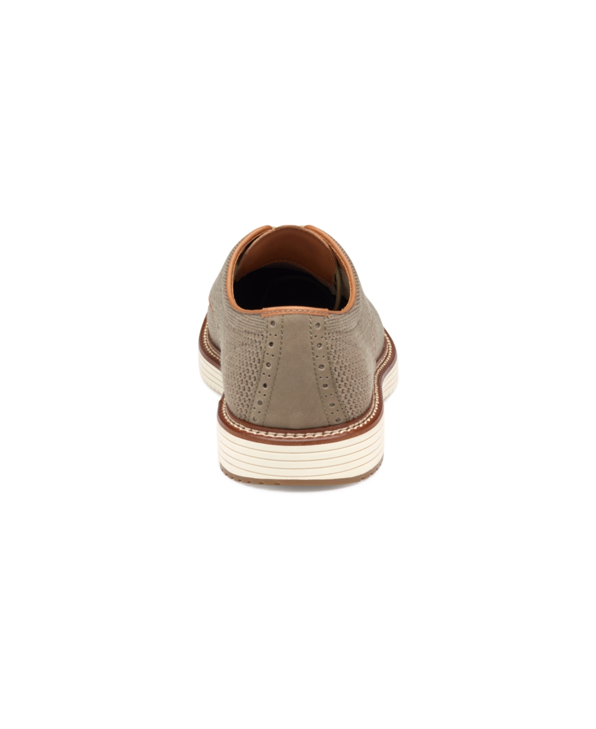 Shop Johnston & Murphy Men's Upton Knit Wingtip Dress Casual Lace Up Sneakers In Dark Taupe