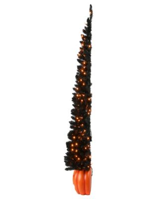 6' Pre-Lit Artificial Halloween Tree, Evergreen, LED Lights, Includes Pumpkin Base, Halloween Collection