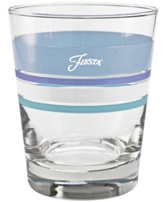 Coastal Blues Edgeline Tapered Double Old Fashioned Glasses, Set of 4