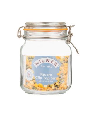 Set of 3 Square Clip Top Jars