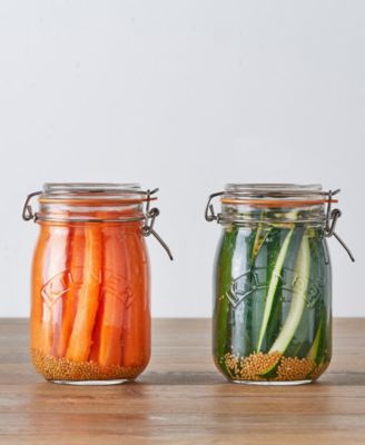 Set of 4 Round Clip Top Jars