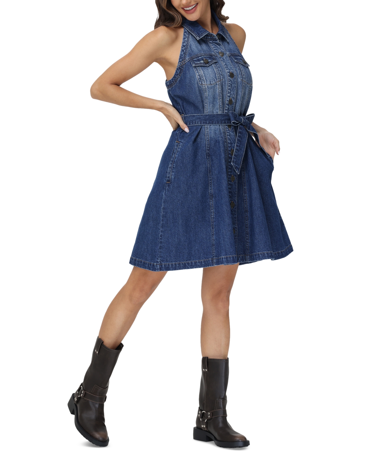 Frye Women's Denim Racerback Shirtdress