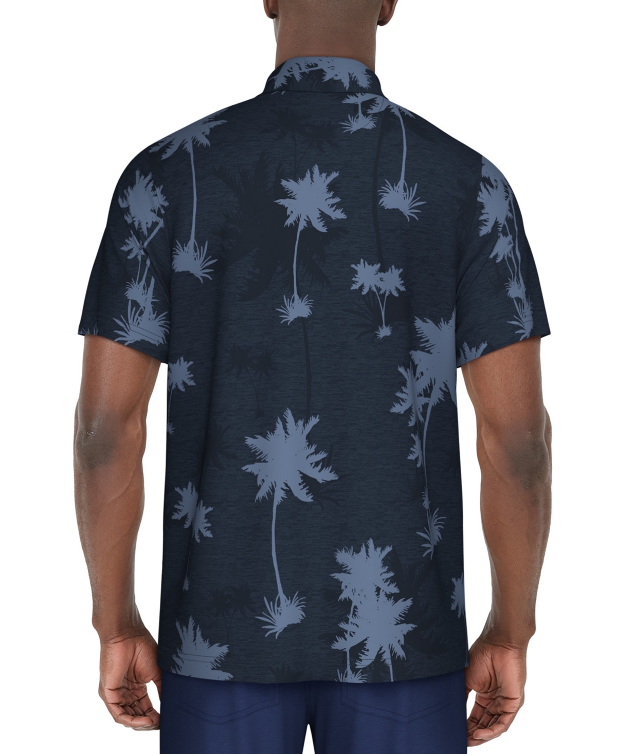 Pga Tour Men's Oversized Palm Print Short Sleeve Performance Polo
