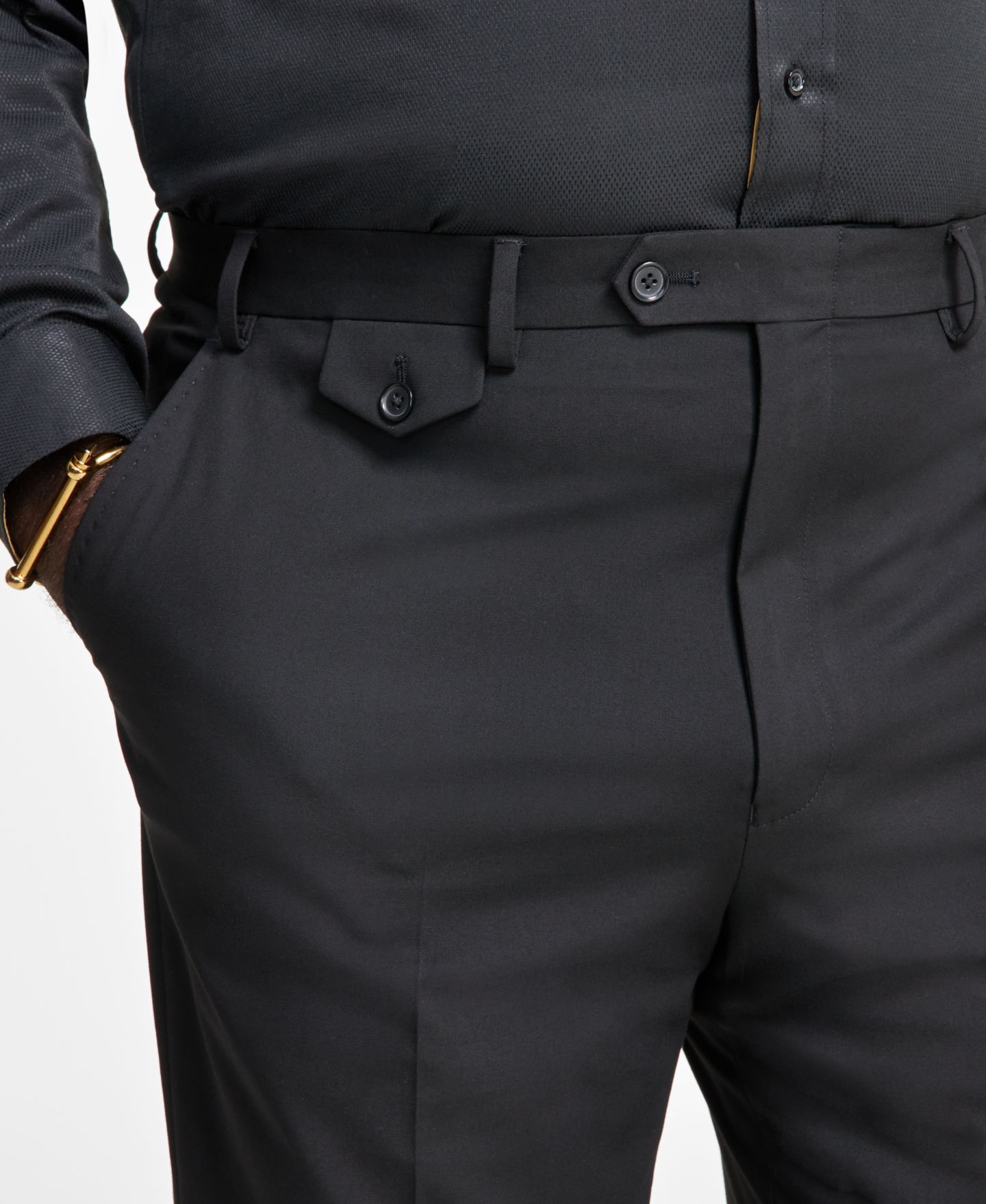 Мужские брюки Tayion Collection Classic-Fit Solid Suit Separate, цвет: Чёрный — фото 4