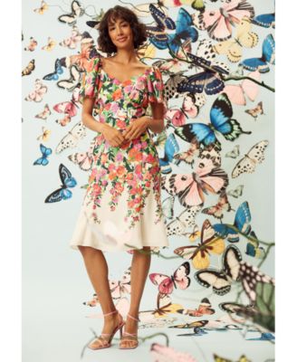 Maggy London Women's Printed Sweetheart-Neck Fit & Flare