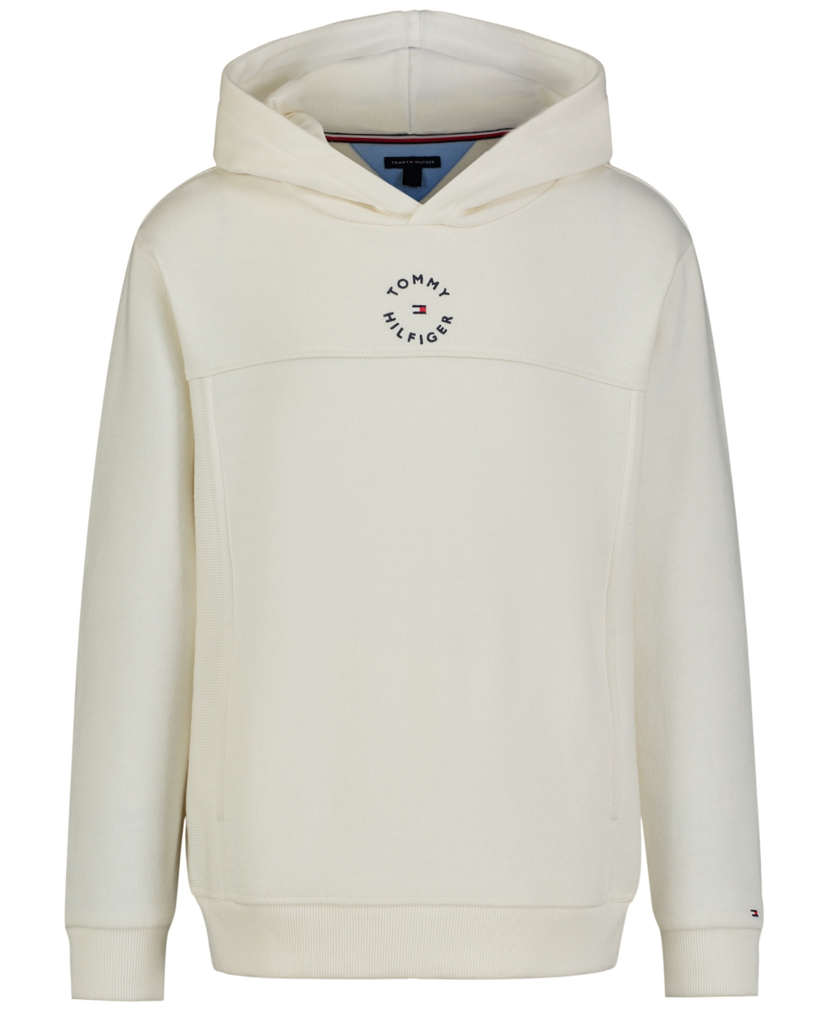 Tommy Hilfiger Kids' Little Boys Elevated Logo Embroidered Fleece Hoodie In White