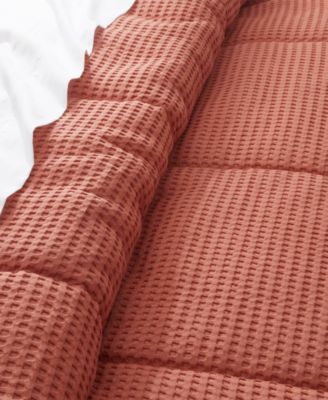 Mills Waffle Textured 3-Pc. Duvet Cover Set, Full/Queen