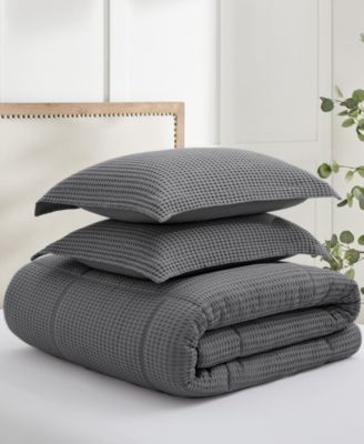 Home Mills Waffle Textured 3-Pc. Comforter Set, Full/Queen