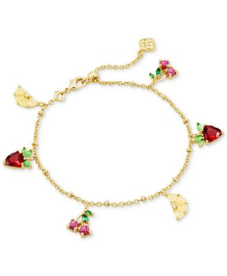 Kendra Scott - 14k Gold-Plated Mixed Stone Fruit Adjustable Charm Bracelet