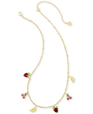 Kendra Scott - 14k Gold-Plated Mixed Stone Fruit Charm 19" Adjustable Statement Necklace