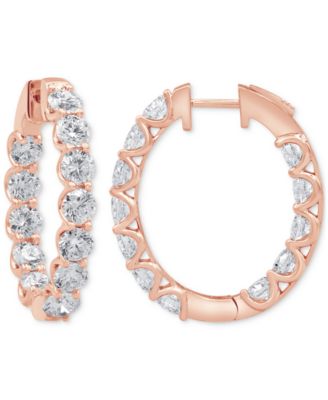 Lab Grown Diamond In & Out  Hoop Earrings (10 ct. t.w.) in 14k White, Yellow or Rose Gold