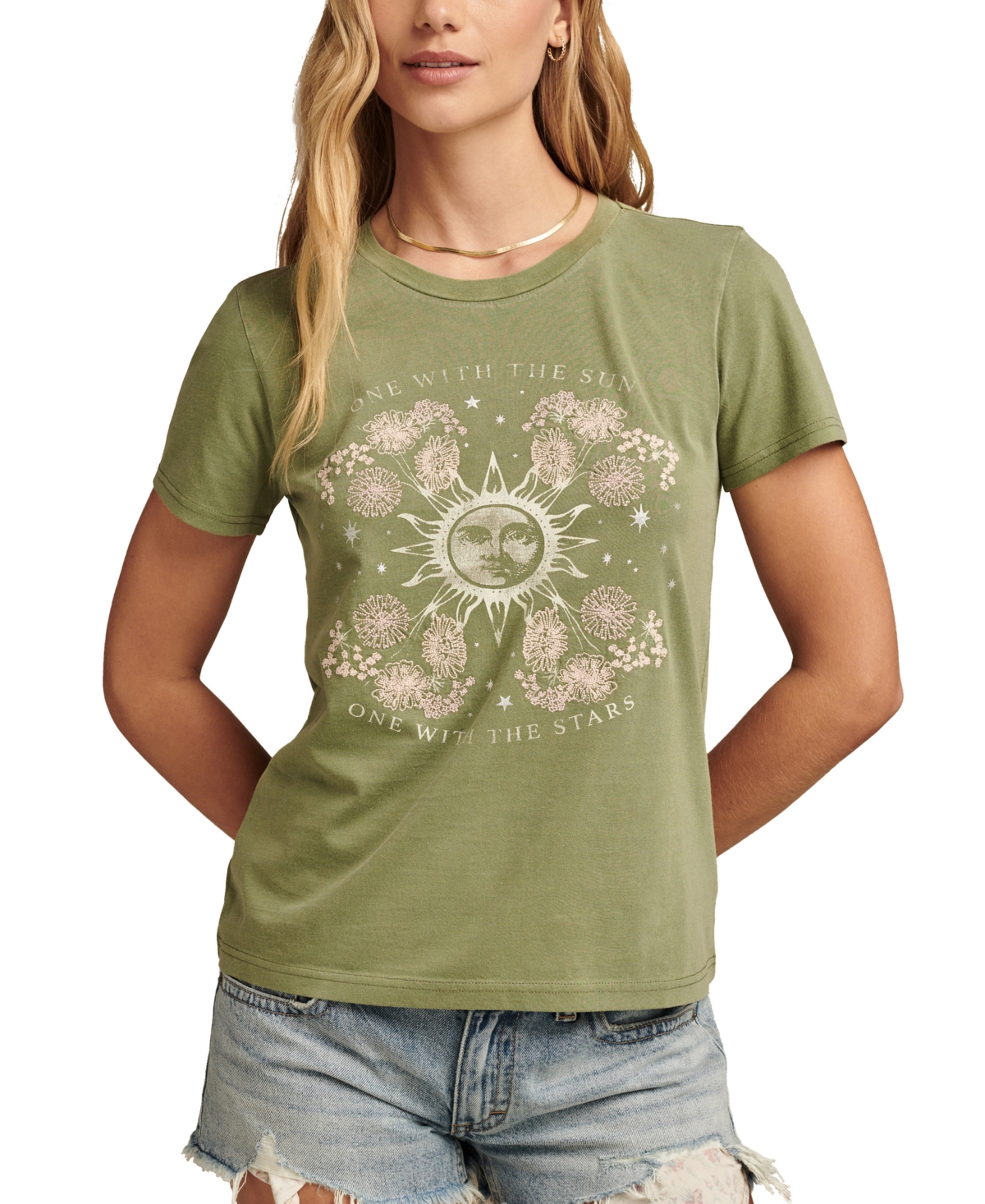 Women's One With The Stars Classic Cotton Crewneck T-Shirt - Olivine