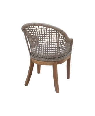 Set of Two Outdoor Teak Patio Dining Chair with Cushions