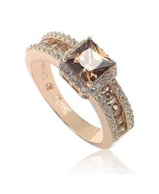 Suzy Levian Sterling Silver Cubic Zirconia Center Stone Ring