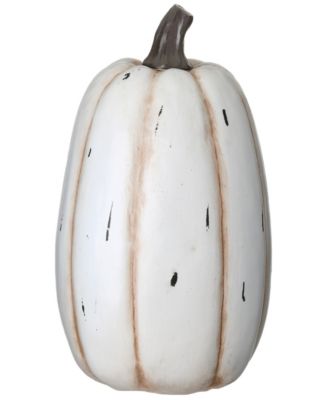 13" White Pumpkin BOO Sign Decoration, Halloween Collection