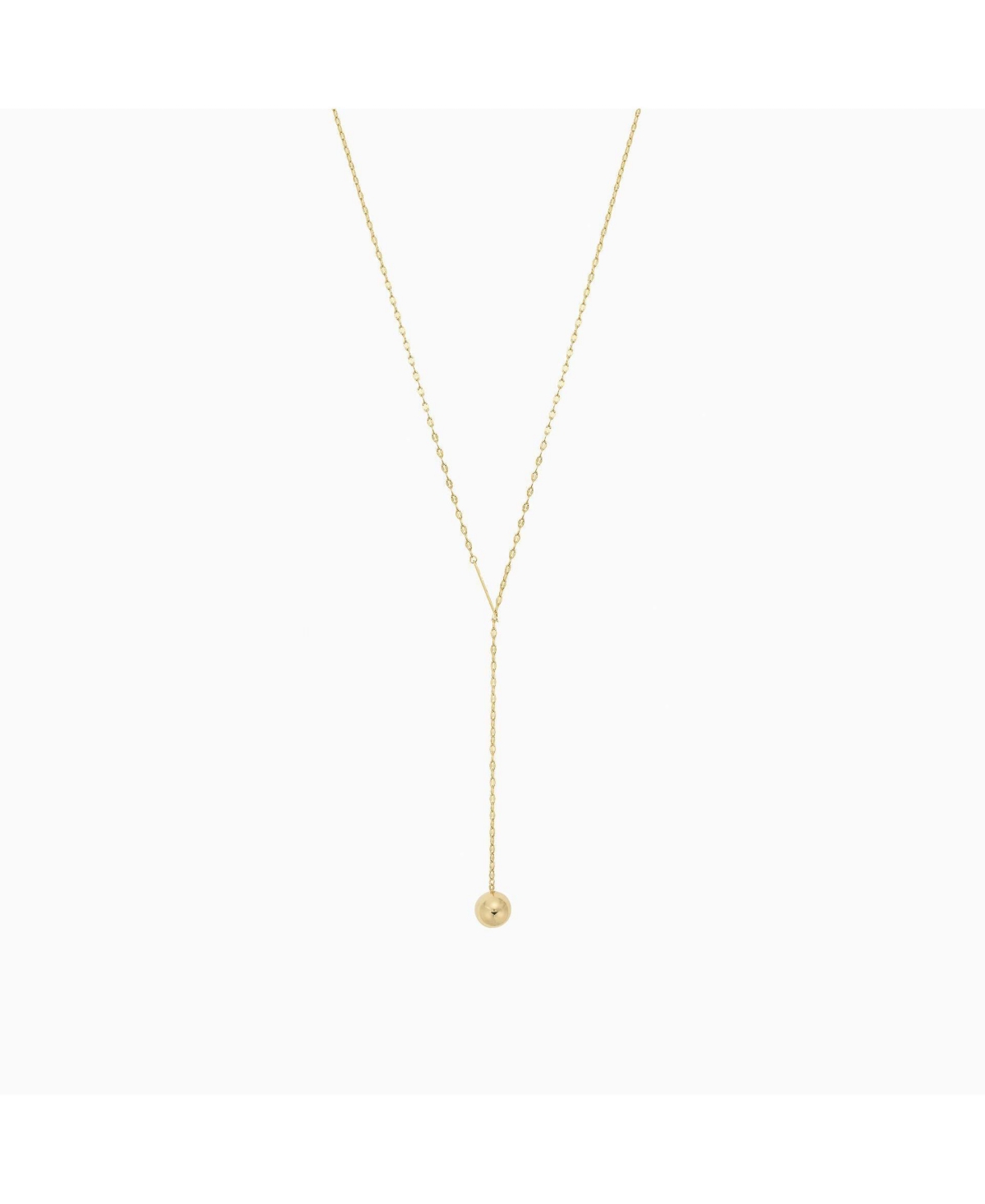 Belle Long Round Pendant Clip Necklace - Gold