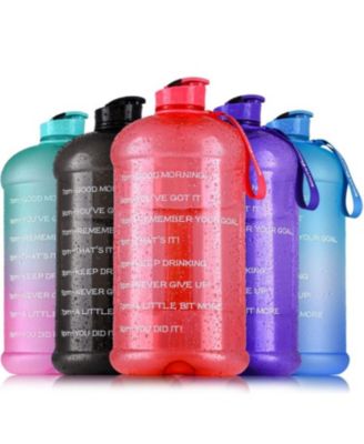 1 Gallon Water Bottle with Time Marker Leakproof Flip Cap
