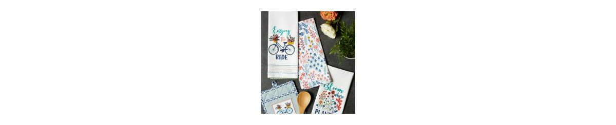 Design Imports Kitchen Gift Set Collection, Pot Holder 3 Dish Towels, Enjoy The Ride, 4 Piece In Enjoy The Ride