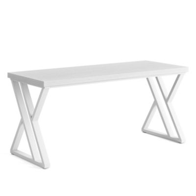 Writing Computer Desk, 55 inch Heavy Duty Study Desk with Z-Shaped Metal Leg, Modern Simple Home Office Computer Desk