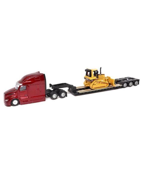 Детские игрушки Diecast Masters 1:87 Scale Peterbilt UltraLoft with Caterpillar D5M Dozer Die-Cast Toy, 3-Piece Set