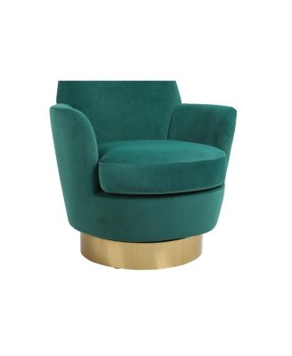 Emerald Velvet Swivel Barrel Chair