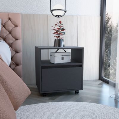 Austin Nightstand, Casters, Single Drawer