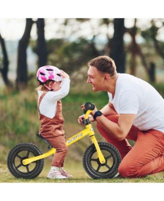 Kids No Pedal Balance Bike with Adjustable Handlebar and Seat - Yellow