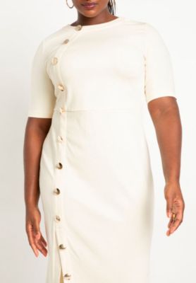 Women's Plus Size Button Front Workwear Dress