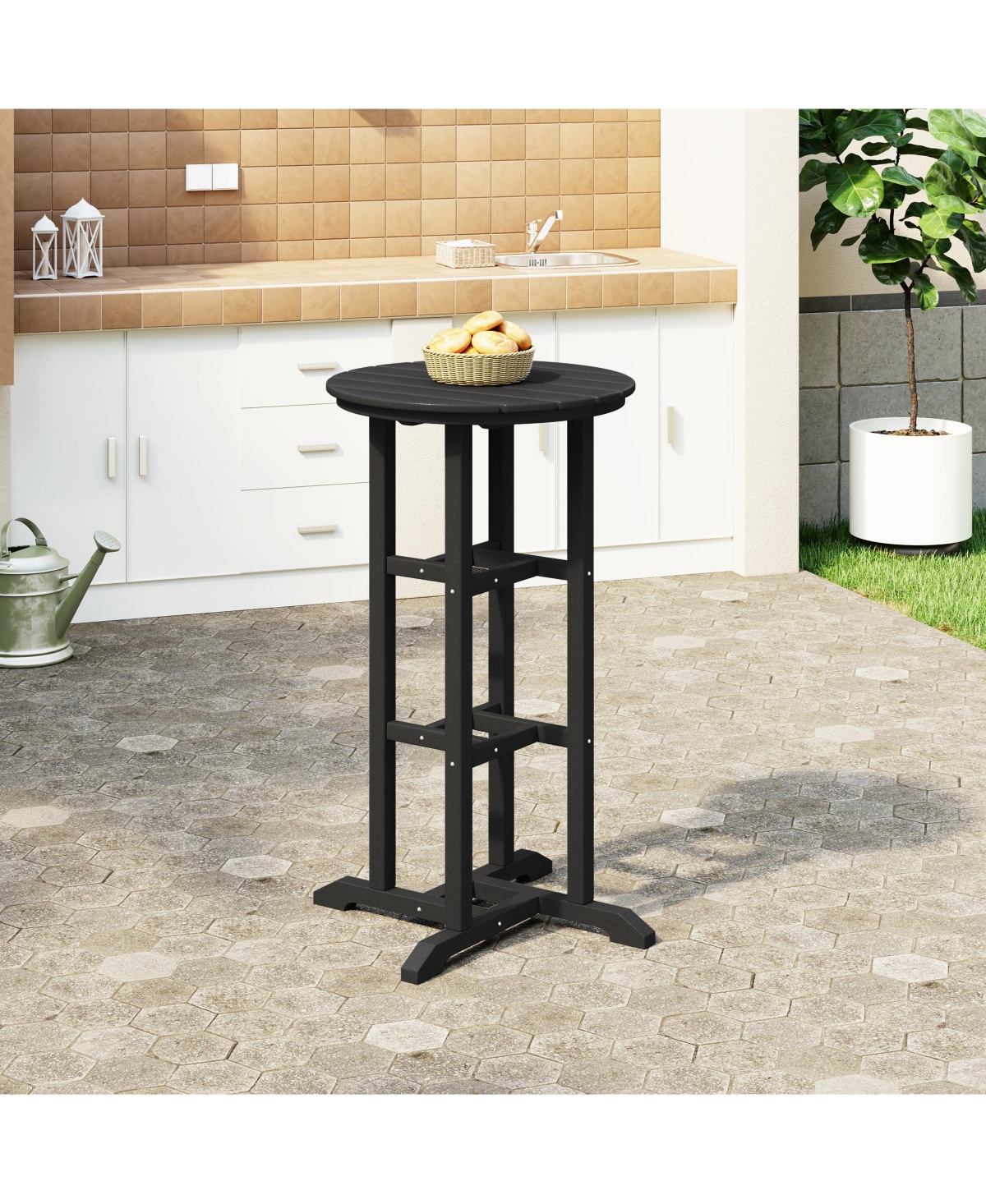 42" Counter Height Round Outdoor Patio Bistro Bar Table