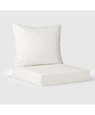 Water Repellent Outdoor 2-Piece Deep Set Patio Seat Back Chair Cushions, 25" x 25"