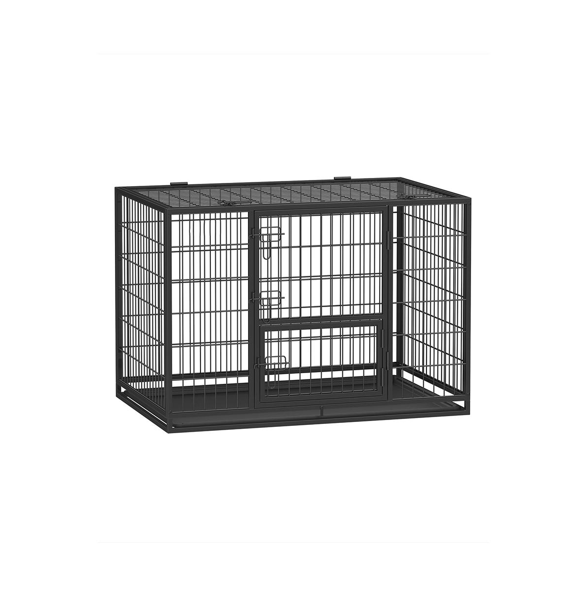 Heavy-Duty Dog Crate, Dog Kennel for Large and Medium Dogs, Anti-Escape, Double Removable Door - Black