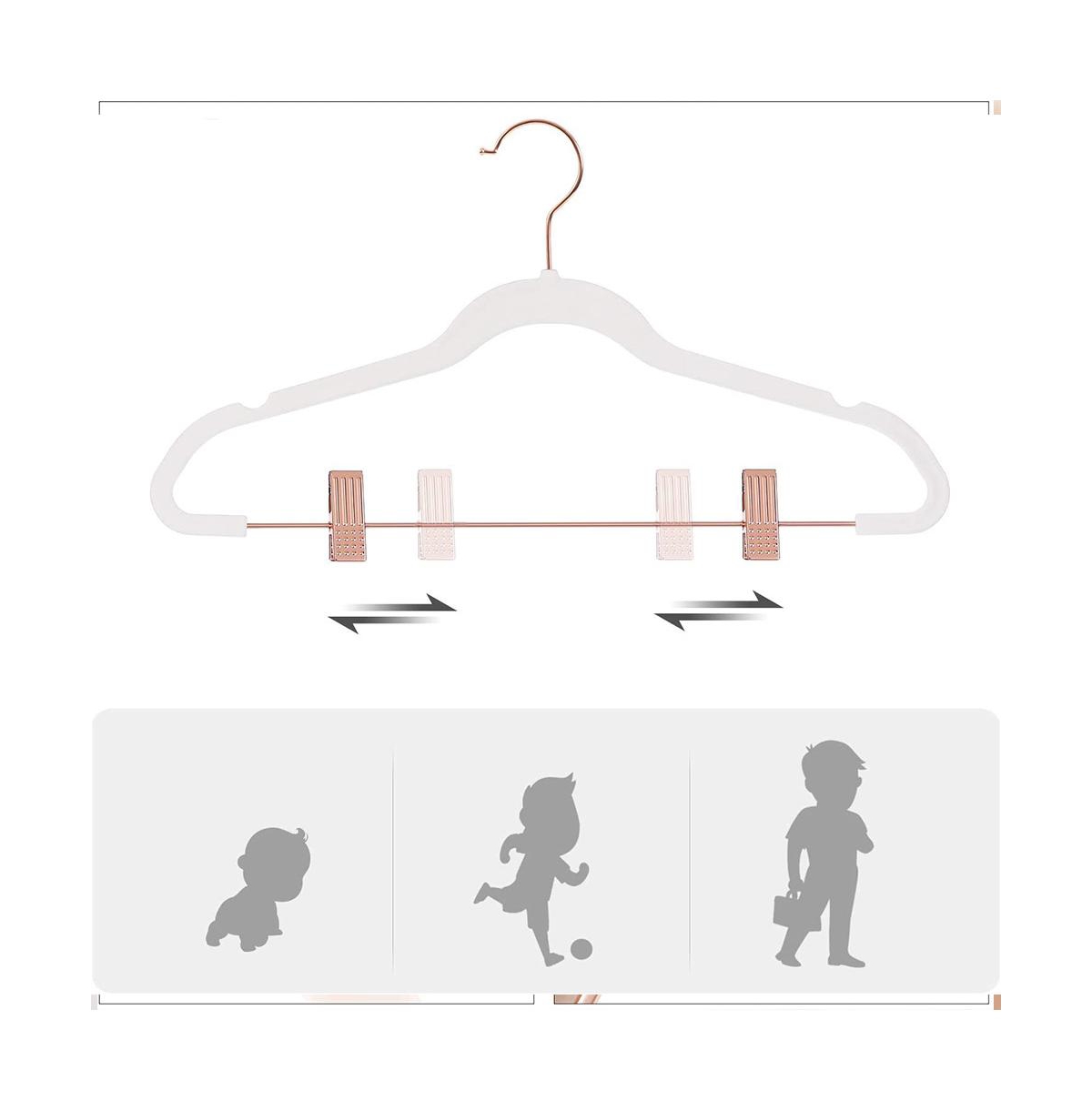 Slickblue 24-pack Velvet Hangers, Ultra Thin With Non Slip Rubber Coating, Movable Clips