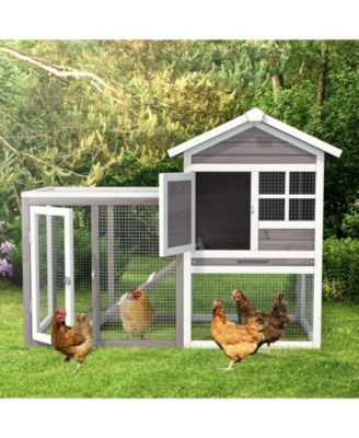 2-Story Wooden Rabbit/Dog Hutch with Running Area