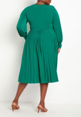 Women's Knot Front Pleated Skirt Dress